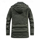 abordables Softshell, polares y chaquetas de montaña-Hombre Chaqueta de lana Al aire libre Forro Polar Resistente al Viento Trajes de senderismo Ropa de senderismo Invierno Otoño Paravientos Color sólido Negro Verde Ejército Caqui