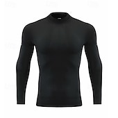 voordelige Hardloop T-shirts en Tanktops-Voor heren Hardloopshirt Compressieshirt Lange mouw T-shirt Casual Sportkleding Herfst Hoge nek Ademend Sneldrogend Sportschooltraining Hardlopen Wandelen Sportkleding Sportkleding Effen