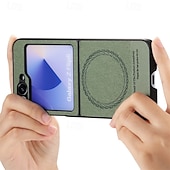 halpa Samsung-kotelot-puhelin Etui Käyttötarkoitus Z Flip 6 Z Flip 5 Z Flip 4 Z Flip 3 Takakuori Magneetti Tukee langatonta latausta Iskunkestävä Retro TPU PC