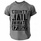 billiga Roliga T-shirts för män-Herr Text T-shirt Kortärmad T-shirt 3D-tryck Rund hals Skjorta Mode Fritids- Gata Utomhussport Dagligen Svart Orange Grå Sommar Vår Kläder S M L XL XXL XXXL