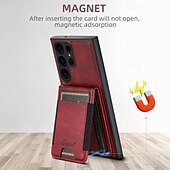 Недорогие Чехлы для Samsung-телефон Кейс для Назначение S24 S24 Ultra Plus S23 Ultra Plus S23 S22 S22 Плюс Ультра S25 Ультра Кейс на заднюю панель со стендом Съемный Магнитный Ретро ТПУ ПК Кожа PU