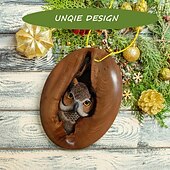 tanie Ozdoby-Ozdoba świąteczna w kształcie zwierzęcia, 2D akrylowa ozdoba choinkowa ze wzorem zwierzęcia, dekoracja leśna, sezonowa dekoracja choinki, sufitu, pamiątkowe prezenty świąteczne