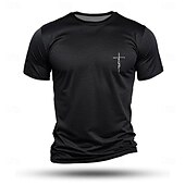 levne Trička s vírou-Vánoce Pánské Ježíš Tričko Krátký rukáv tričko 3D tisk Tričkový Košile Módní Oblečení na atletiku ulice Outdoorové sporty Denní Černá Léto Jaro Oblečení S M L XL XXL XXXL