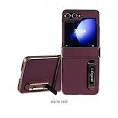お買い得  サムスン用ケース-電話 ケース 用途 Zフリップ6 Z Flip 5 Z Flip 4 Z Flip 3 ウォレットカードケース スタンド付き 耐衝撃 レトロ風 仕上げ PUレザー