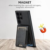 Недорогие Чехлы для Samsung-телефон Кейс для Назначение S24 S24 Ultra Plus S23 Ultra Plus S23 S22 S22 Плюс Ультра S25 Ультра Кейс на заднюю панель со стендом Съемный Магнитный Ретро ТПУ ПК Кожа PU
