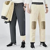 billiga Raka ben-Men's Athletic Pants Fleece Pants Sweatpants Winter Pants Trousers Pocket Drawstring Elastic Waist Plain Comfort Warm Sports Outdoor Daily Fashion Casual Black Gray Micro-elastic