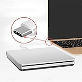 رخيصةأون كابلات ومحولات-محرك أقراص DVD خارجي بمنفذ USB 3.0 من النوع C، محرك أقراص ضوئي بفتحة نحيفة، مشغل أقراص مضغوطة DVD RW، USB C SuperDrive لنظام Windows