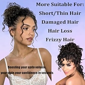 economico Chignon-Chignon Chignon Con clip Capelli sintetici Pezzo di capelli Estensione capelli Riccio Feste Giornaliero Da tutti i giorni Marrone scuro Nero Biondo