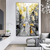 billige Landskapsmalerier-bymaling håndmalt gatelandskap maleri impresjonismemaling bykunstmaling håndmalt urban veggkunst oljemaleri håndmalt moderne bymaleri veggkunst dekor