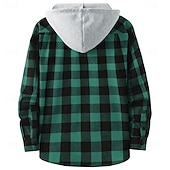 Χαμηλού Κόστους Ανδρικά μπλουζάκια-Ανδρικά Casual πουκάμισο Φανέλα πουκάμισο Πουκάμισο χοντρό Φανελένιο μπουφάν Καρό Αθλήματα &amp; Ύπαιθρος Δρόμος Μαύρο Ρουμπίνι Θαλασσί Βυσσινί Μακρυμάνικο Με Κουκούλα Χειμώνας Άνοιξη &amp; Χειμώνας Ρούχα