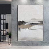 お買い得  風景画-手描きのわびさびアートワーク絵画壁アート油絵キャンバスに手作りベージュ抽象画一組ベージュテクスチャ壁アートニュートラル抽象壁アートボヘミアンウォールデコレーション