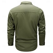 billiga västernskjortor för män-Herr Texas Arbetsskjortor Västerländsk skjorta Cargo skjorta Långärmad Ledigt Sport &amp; Utomhus Utekväll Höst Vinter Nedvikt Mönster Svart Armégrön Kaki