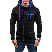 abordables sweats à capuche basiques pour hommes-Homme Sweat à capuche zippé Sweat à capuche en molleton Noir Blanche Vin Chameau Gris foncé Capuche Bloc de couleur Fermez Patchwork Sport &amp; Loisir du quotidien Vacances Polyester Vêtement de rue