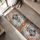 abordables Alfombras de cocina y esteras-Alfombra de pasillo peluda estilo bohemio vintage, suave, antideslizante, lavable, para entrada, cocina, baño y dormitorio