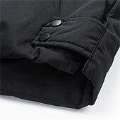 cheap Men&#039;s Downs &amp; Parkas-Men&#039;s Winter Jacket Puffer Jacket Hoodie Jacket Parka Pocket Polyster Fleece lined Daily Wear Date Vacation Long Fashion Casual Comfortable Thermal Warm Fall &amp; Winter Solid / Plain Color Black Army