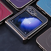 halpa Samsung-kotelot-puhelin Etui Käyttötarkoitus Z-kääntö 7 Z Flip 6 Z Flip 5 Z Flip 4 Z Flip 3 Takakuori Magneetti Tukee langatonta latausta Iskunkestävä Retro Hiilikuitu Pinnoitus