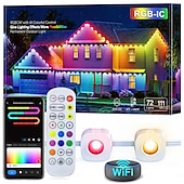 ieftine Conectat Electric-lumină permanentă 16.5-150ft rgbic inteligentă pentru exterior streașină, lumină eternitate cu control aplicație wifi tuya, ip65 impermeabil, programare diy, compatibil Alexa/google pentru decorațiuni de Crăciun și acasă