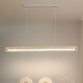 baratos Design de linha-Luminária pendente de design de linha de 100 cm com acabamentos pintados em acrílico led moderno 110-120v 220-240v