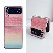 Недорогие Чехлы для Samsung-телефон Кейс для Назначение SSamsung Galaxy Z-флип 7 Z-флип 6 Z Flip 5 Z Flip 4 Z Flip 3 Кейс на заднюю панель Защита от удара Ретро ТПУ Кожа PU
