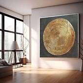 preiswerte Stillleben-Gemälde-handgemalte 3D abstrakte Goldgemälde auf Leinwand handgemachte reich strukturierte Acrylmalerei moderne Wandkunst handgemaltes dickes Kunstwerk Foliengoldgemälde für Wohnzimmerwanddekoration