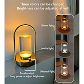 economico Lampade da tavolo-lampada da tavolo ricaricabile usb senza fili dimmerabile tricolore lanterna da comodino luce notturna da tavolo luce d&#039;atmosfera touch per casa hotel campeggio luce tavolo da pranzo illuminazione 1