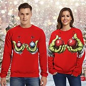levne Vtipné vánoční mikiny a mikiny-Vánoce Malá přišera Pullover Vtipná vánoční mikina 3D Vánoce Legrační Pro Pro páry Pánské Dámské Dospělé Vánoce Karneval 3D tisk Párty Festival