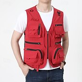 preiswerte Westen-Herren Weste für Wanderer Wander-Fleeceweste Ärmellos Weste Außen Atmungsaktiv Komfortabel Tasche Polyester Schwarz Armeegrün Rot Jagd Angeln Klettern