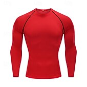 voordelige Hardloop T-shirts en Tanktops-Voor heren Hardloopshirt Compressieshirt Lange mouw T-shirt Casual Sportkleding Herfst Ademend Sneldrogend Sportschooltraining Hardlopen Wandelen Sportkleding Sportkleding Effen fluorescerend groen