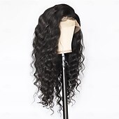baratos Perucas de seda frontais de cabelo natural-Perucas lace front soltas 13x6, cabelo humano, densidade 150%, para mulheres negras, pré-arrancadas com cabelo de bebê