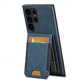 זול מארז סמסונג-טלפון מגן עבור S24 Ultra S23 Ultra Plus S22 Plus Ultra S25 Ultra כיסוי אחורי עם מעמד חריץ לכרטיס עמיד בזעזועים רטרו TPU PC עור PU
