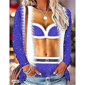 voordelige Grappige kersttrui en hoodies-Kerstmis Kerstman Pullover Grappige kersttrui 3D-afdrukken 3D Kerstmis Grappig Voor Dames Volwassenen Kerstmis Carnaval 3D afdrukken Feest Festival
