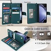economico Cover Samsung-telefono Custodia Per Piegatura a Z 7 Z Fold 6 Z Fold 5 Z Fold 4 Z Fold 3 Copertura Posteriore con Supporto Con Cinturino da Polso Slot per Carte Retrò TPU Pelle PU