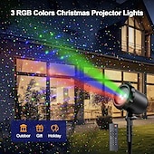 abordables Proyector de la lámpara  y proyector láser-Proyector de luces láser para Navidad para exteriores, proyector de luces navideñas de 3 colores y 50 pies con control remoto, luces de luciérnagas, lluvia de estrellas, luces láser, decoraciones
