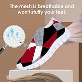 halpa Naisten lenkkarit-naisten abstrakti taideprintti slip-on lenkkarit - hengittävät flyknit vapaa-ajan kengät jokapäiväiseen käyttöön ja mukavuuteen