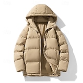 preiswerte Daunenjacken &amp; Parkas für Herren-Herren Wintermantel puffer jacket Gefütterte Jacke Tasche Polyester Freizeitskleidung Verabredung Urlaub Standard Modisch Brautkleider schlicht Komfortabel warm Herbst Winter Solide / einfarbig