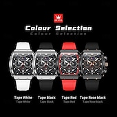 cheap Quartz Watches-OLEVS Men Quartz Watch Fashion Casual Wristwatch Moon phase Luminous Calendar Waterproof Silicone Gel Watch