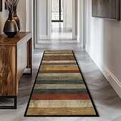 abordables Alfombras de cocina y esteras-Alfombra de pasillo peluda estilo bohemio vintage, suave, antideslizante, lavable, para entrada, cocina, baño y dormitorio