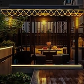 abordables Guirlandes lumineuses USB-Guirlande lumineuse LED alimentée par USB 4 m 138 LED en forme de vague pour intérieur et extérieur, fête, avant-toit, rampe d&#039;escalier, vacances, Noël, nouvel an, éclairage coloré, 1 pièce