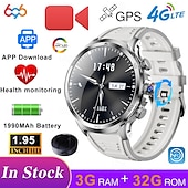 baratos Smartwatch-696 H19 Relógio inteligente 1.95 polegada Relógio inteligente Bluetooth Podômetro Aviso de Chamada Monitor de Sono Compatível com Android iOS Masculino satélite Chamadas com Mão Livre Câmera IP 67