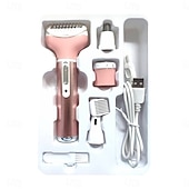 preiswerte Rasierer &amp; Epilierer-4-in-1-Haarentfernungsset für Damen, per USB aufladbarer Elektrorasierer, Bartschneider und Barttrimmer mit Augenbrauen- und Nasenzubehör, nass und trocken