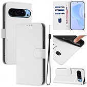 זול תיק טלפון אחר-טלפון מגן עבור Pixel 9 Pro Pixel 9 Pro XL Pixel 8 Pro Pixel 8 פיקסל 9 Pixel 7 Pixel 7 Pro Pixel 6 Pixel 6 Pro כיסוי הפוך עם מעמד עם רצועת יד חריץ לכרטיס רטרו TPU עור PU