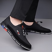 abordables Baskets-chaussures de sport décontractées à la mode pour hommes – baskets légères marron et noires avec motif brodé et fermeture à lacets élastique