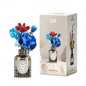 baratos Brinquedos de Montar-conjunto de buquê de construção de flores brinquedos de construção de flores blocos de construção brinquedos de tijolos de flores projeto criativo para decoração de sala de casa presentes de