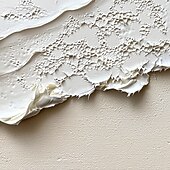 お買い得  風景画-手作りのオリジナルの厚い質感のビーチ油絵キャンバスに抽象的なミニマリストの海の波の壁アート、家の装飾用、枠張り付き、内側のフレームなしの絵画