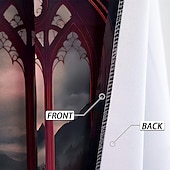 お買い得  ブラックアウトカーテン-2パネルカーテンドレープ遮光カーテンリビングルーム寝室キッチン屋内ステンドグラス窓装飾断熱部屋を暗くする