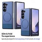 זול מארז סמסונג-טלפון מגן עבור קיפול Z 6 Z Fold 5 Z Fold 4 Z Fold 3 כיסוי אחורי מגנטי תמיכה בטעינה אלחוטית עמיד בזעזועים רטרו TPU PC