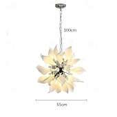 abordables Lámparas de araña-Lámpara colgante de lujo moderna para comedor, lámpara colgante de cerámica blanca para dormitorio, lámparas decorativas LED 110-240 V