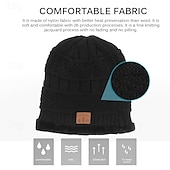 cheap On-ear &amp; Over-ear Headphones-Bluetooth Beanie with Scarf Bluetooth Rechargeable Knit Cap with Wireless Hands Free Head Hat Christmas Gift for Men and Women