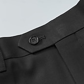 cheap Men&#039;s Elite Pants-Men&#039;s Wool Dress Pants Solid Color Full Length Formal Wedding Party Elegant Fashion Black Micro-elastic