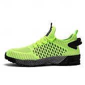 baratos Ténis para Homem-tênis esportivos respiráveis verde neon masculino – tênis de corrida de malha leve com sola acolchoada